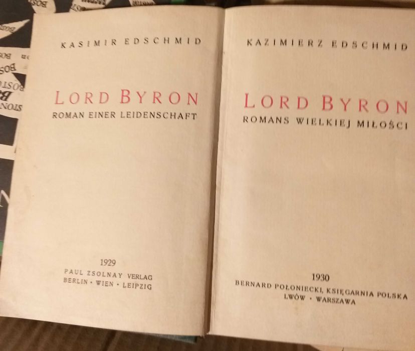 Książka Edschmid Kazimierz. Lord Byron. Romans wielkiej miłości