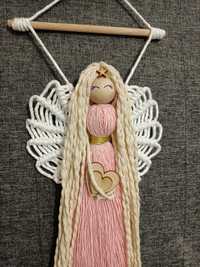Anioł makrama ręcznie robiony, prezent dla dziecka