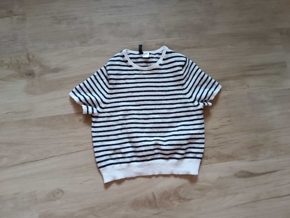 Sweterek w paski H&M 38 M bluzka mariniere