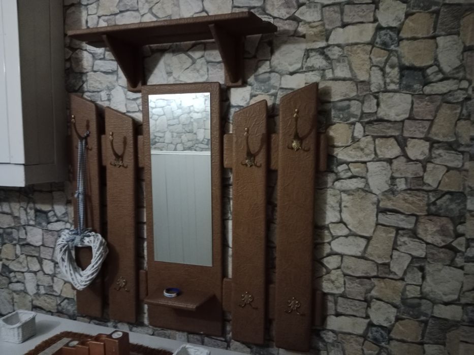 Zestaw wieszaki lustro do przedpokoju PRL