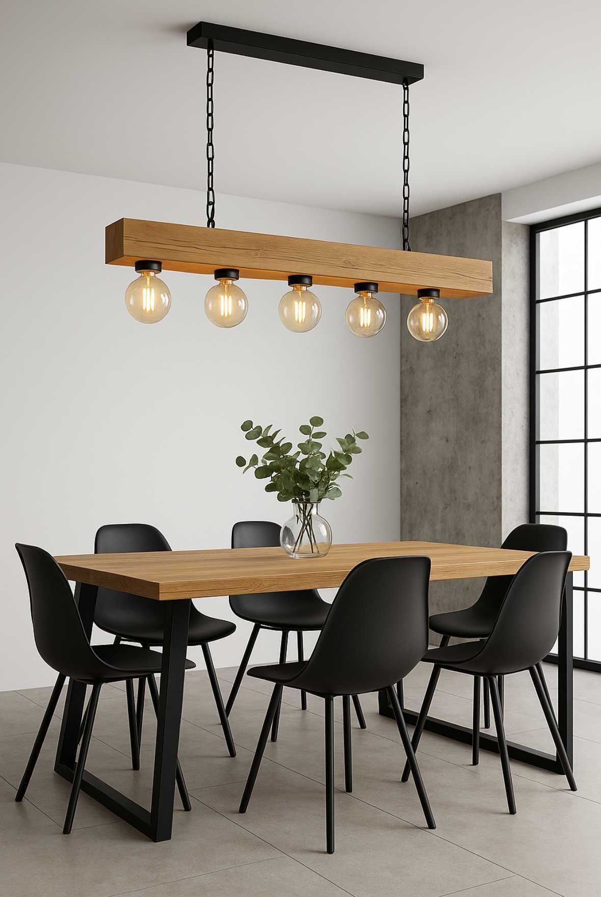 Lampa z drewna handmade •LED Smart sterowanie z aplikacji • Eco loft