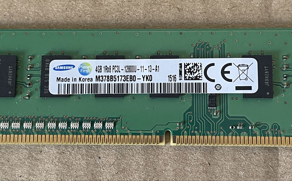 Pamięć Ram SAMSUNG 4GB PC3-12800U 1600Mhz M378B5173EB0-CK0
