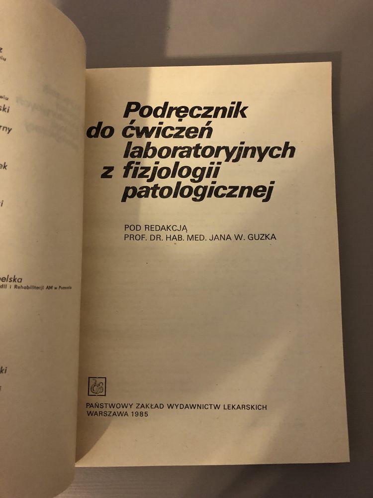 Podręcznik do ćwiczeń laboratoryjnych z fizjologii patologicznej