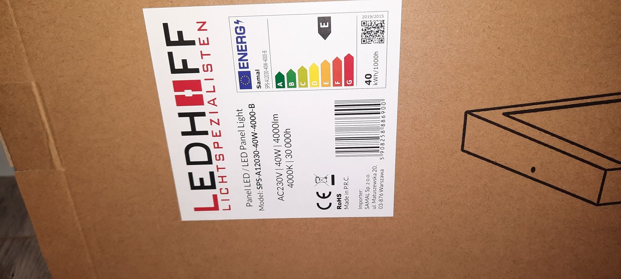 Panel LED 120 cm x 30 cm