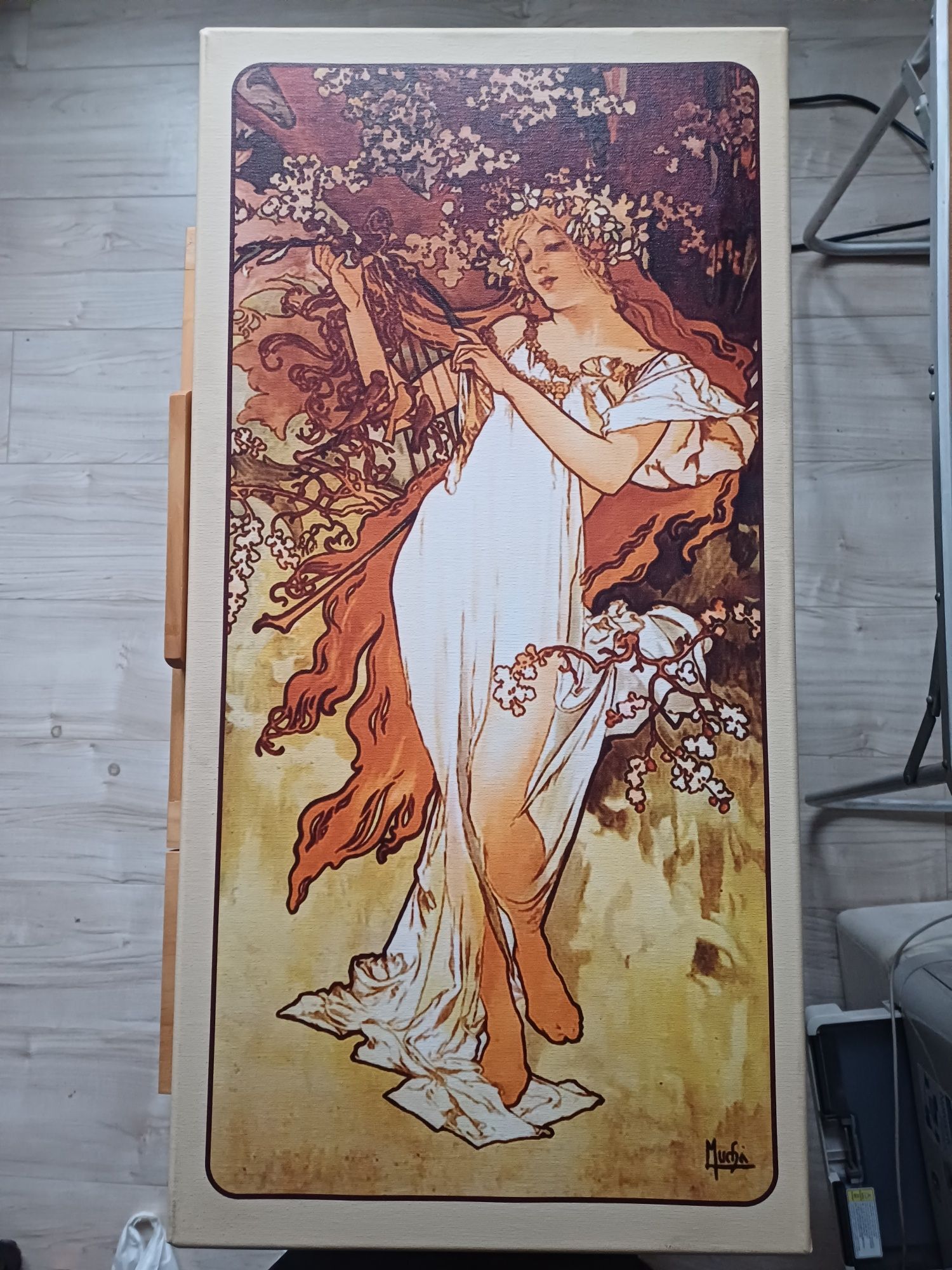 A. MUCHA Cztery Pory Roku 140x70 DRUK na Płótnie [35 cm x 70 cm]