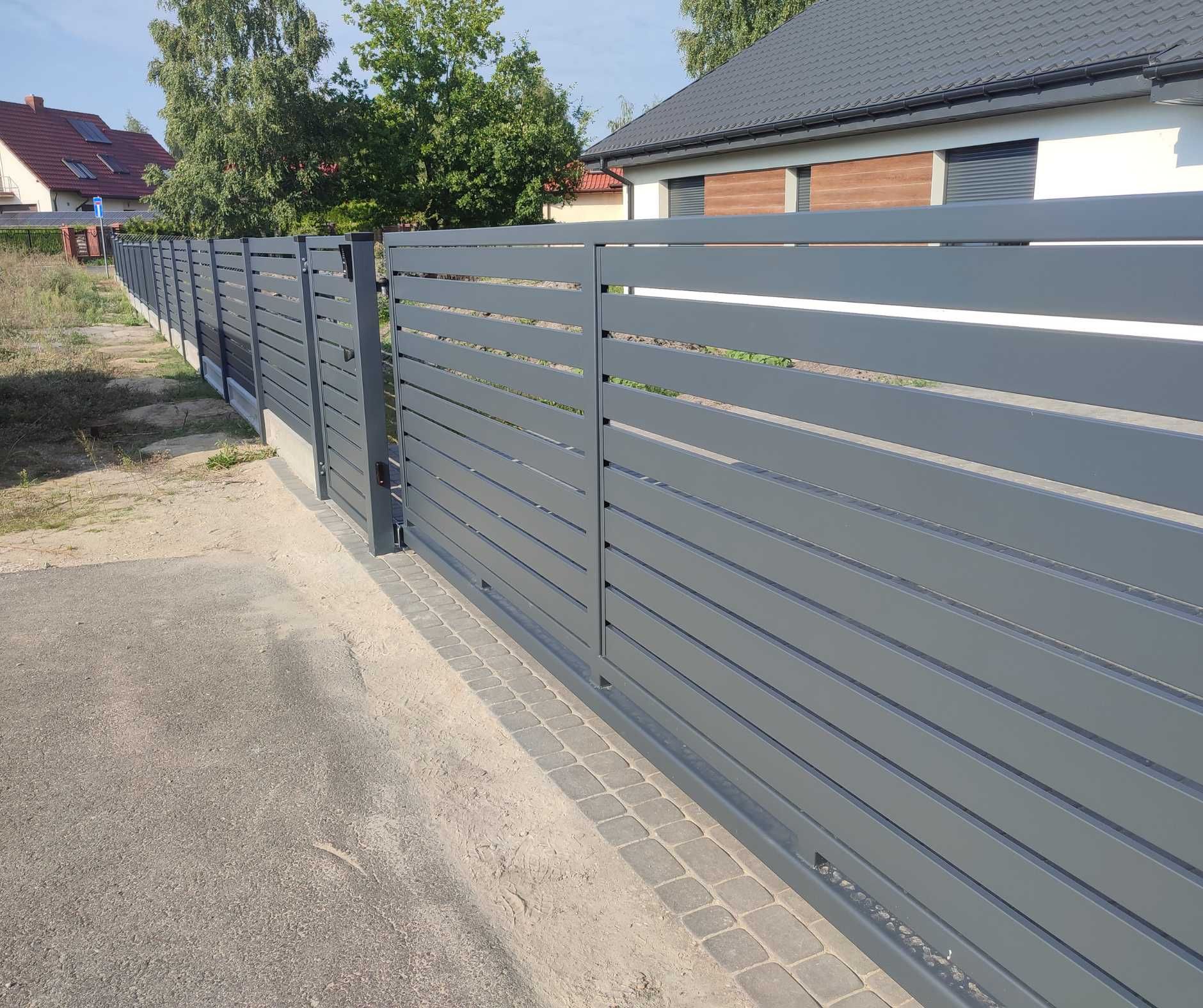 Brama przesuwna 4m x 1,5m Palisada KOMPLETNY zestaw monterski