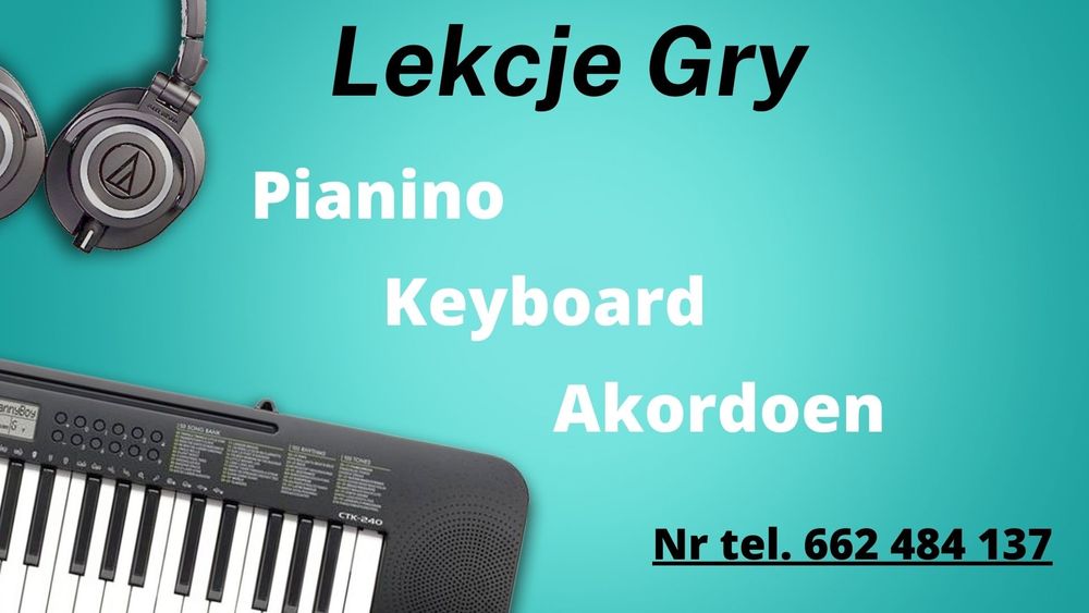 Lekcje gry pianino, akordeon klawiszowy/guzikowy, keyboard