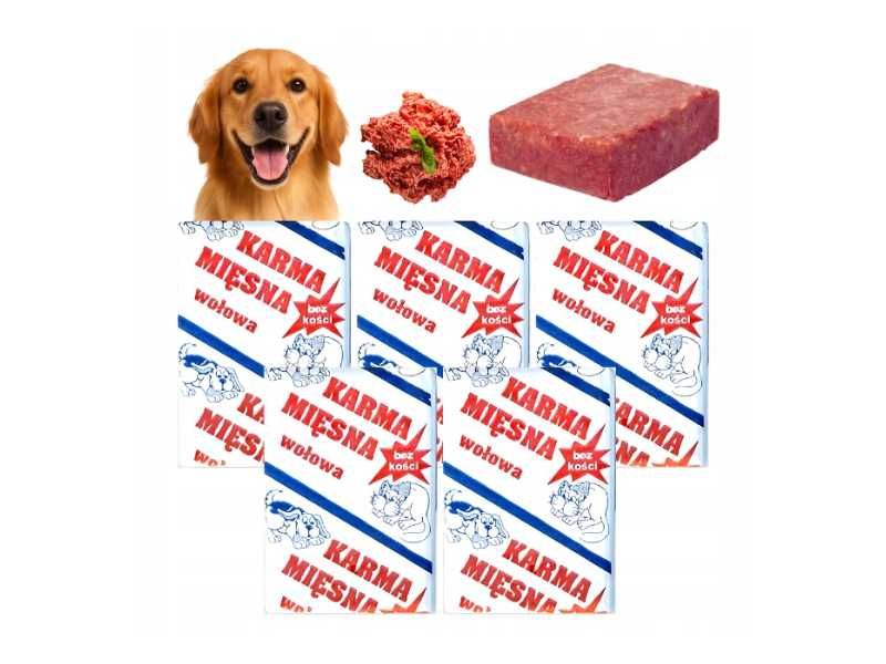 MIĘSO MROŻONE DLA PSA 100% wołowe bez kości kostki karma BARF 10 KG