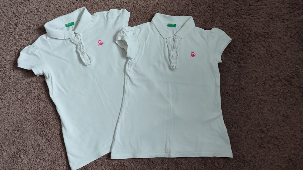 Bluzki polo Benetton 7/8 lat