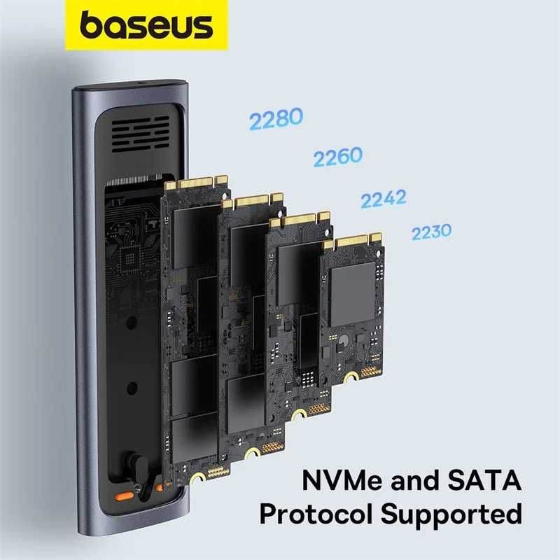 Внешний карман Baseus M2 SSD Case NVME SATA Dual Protocol USB 3.2 Gen2