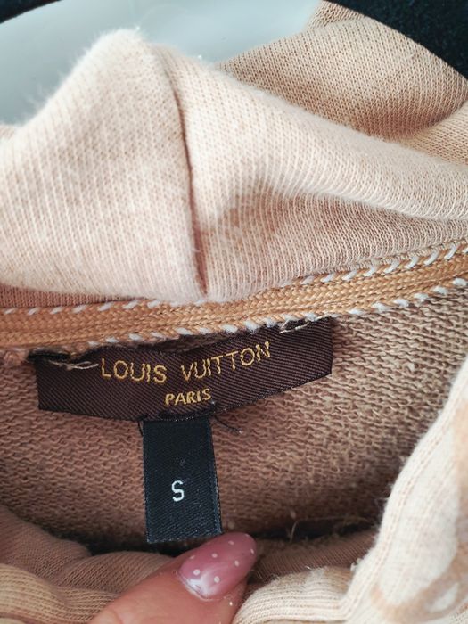 Louis Vuitton 36 S beżowa bawełniana bluza z kapturem stan bardzo dobr