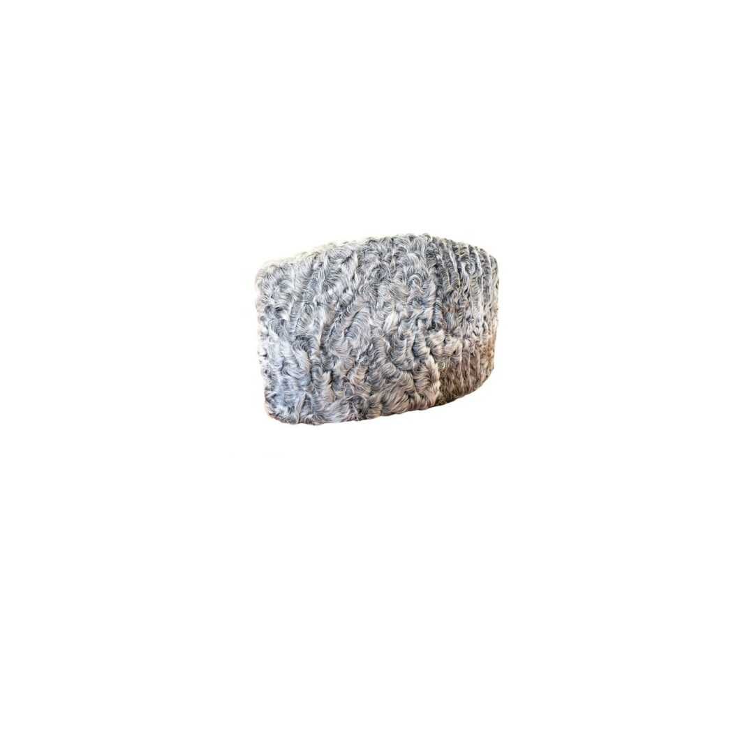 Boné Karakul feito à mão, chapéu de inverno para diplomata (Cinza)
