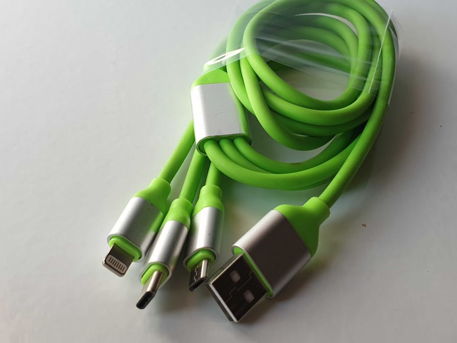 Кабель Type-C Lightning Micro USB  USB XoKo SC-320 Green 3 в 1 -1.20 м