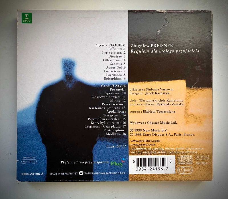 "Requiem dla mojego przyjaciela" Preisner CD