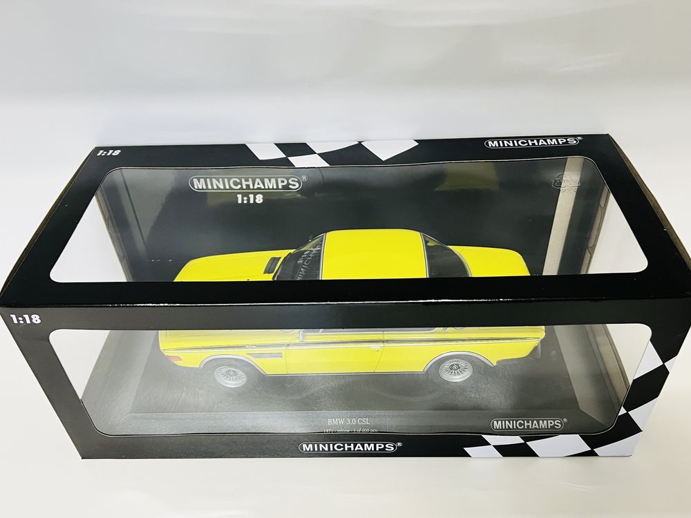 BMW 3.0 CSL E9 kolor żółty Minichamps 1/18