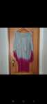 Vestido sahoco. Cinza e Fushia.