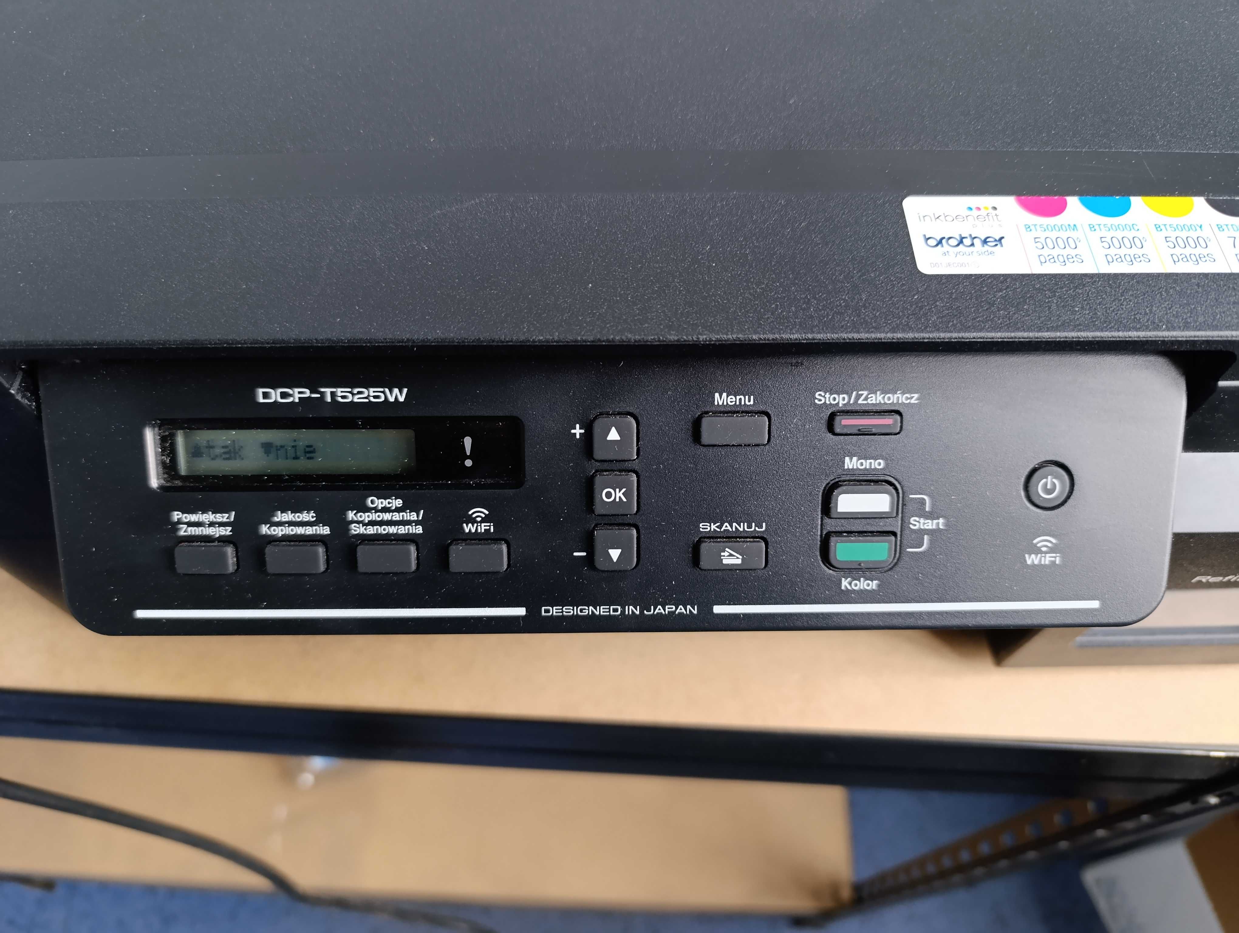 STAN IDEALNY Drukarka Skaner BROTHER DCP-T525W Dolewanie tuszy WiFi FV