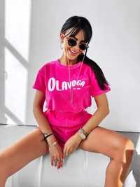 Komplet Olavoga Couture S M neon pink coral