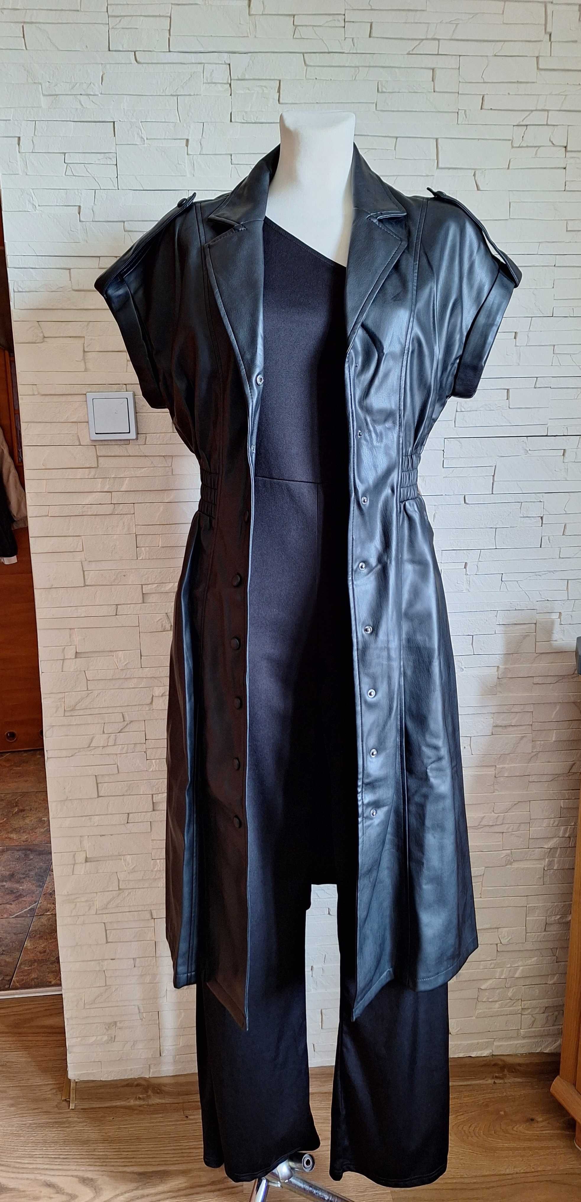 Sukienka z ecoskory,  czarna Reserved