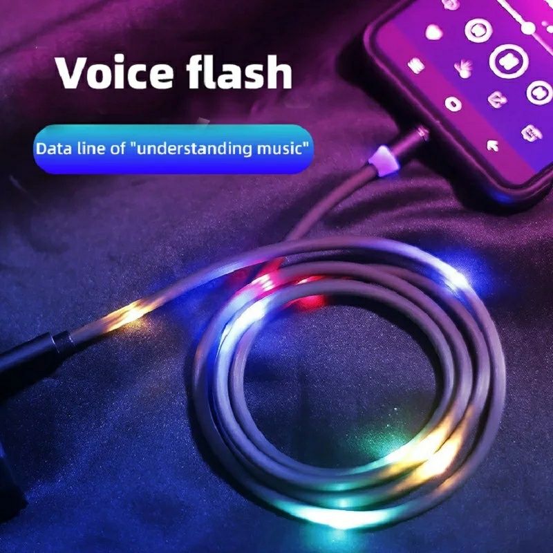 ‼️ Magnetyczny kabel świecący przewód LED Lightning 1m Apple