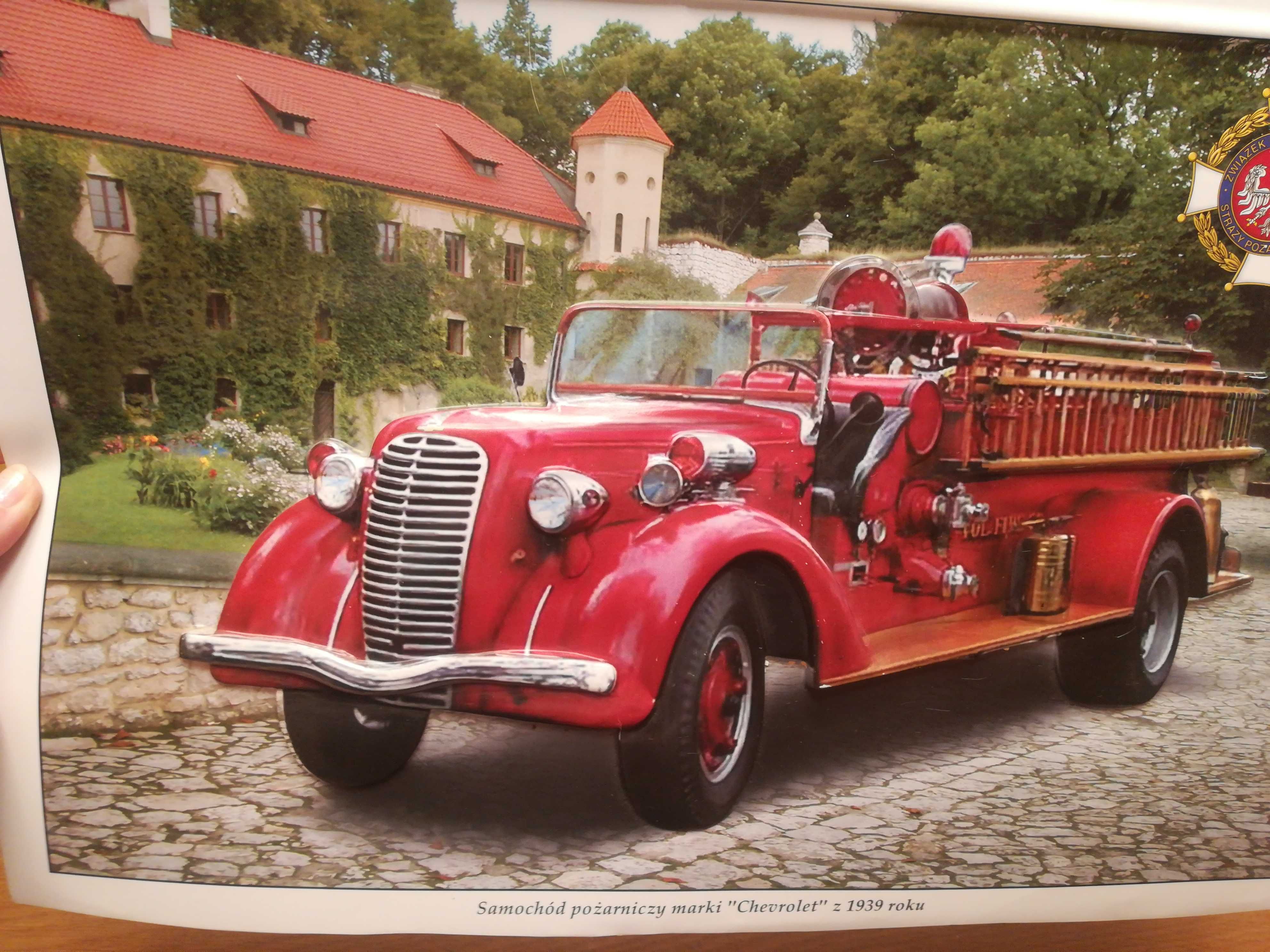 Plakat plastikowy wypukły samochod zabytkowy 1939 r. Straż pożarna