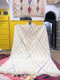 Nowy ręcznie tkany marokański dywan Beni Ourain, 100% wełna owcza