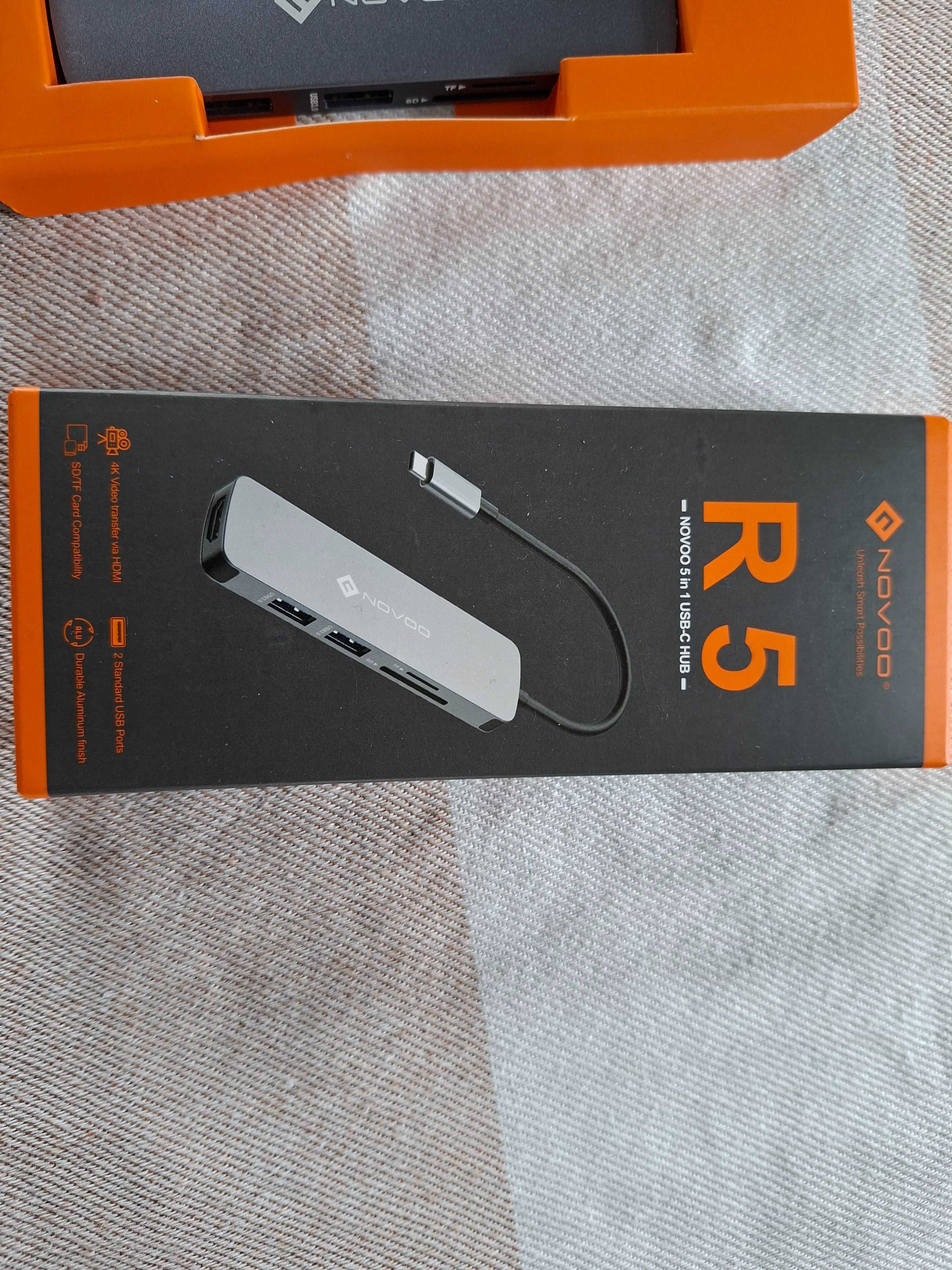 Novoo R5 HUB USB-C 5w1 HDMI 4K 3x USB 3.0 czytnik SD