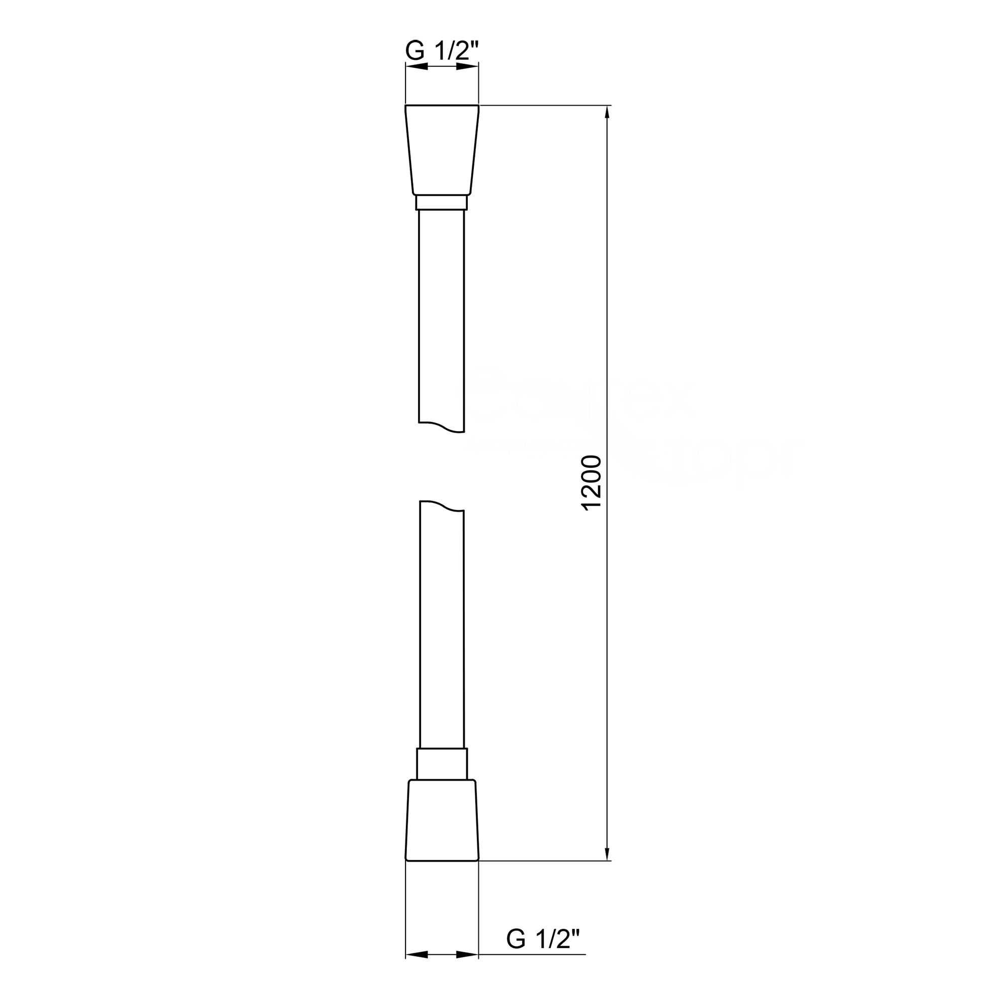 Черный шланг для душа 120см PVC120B Q-tap