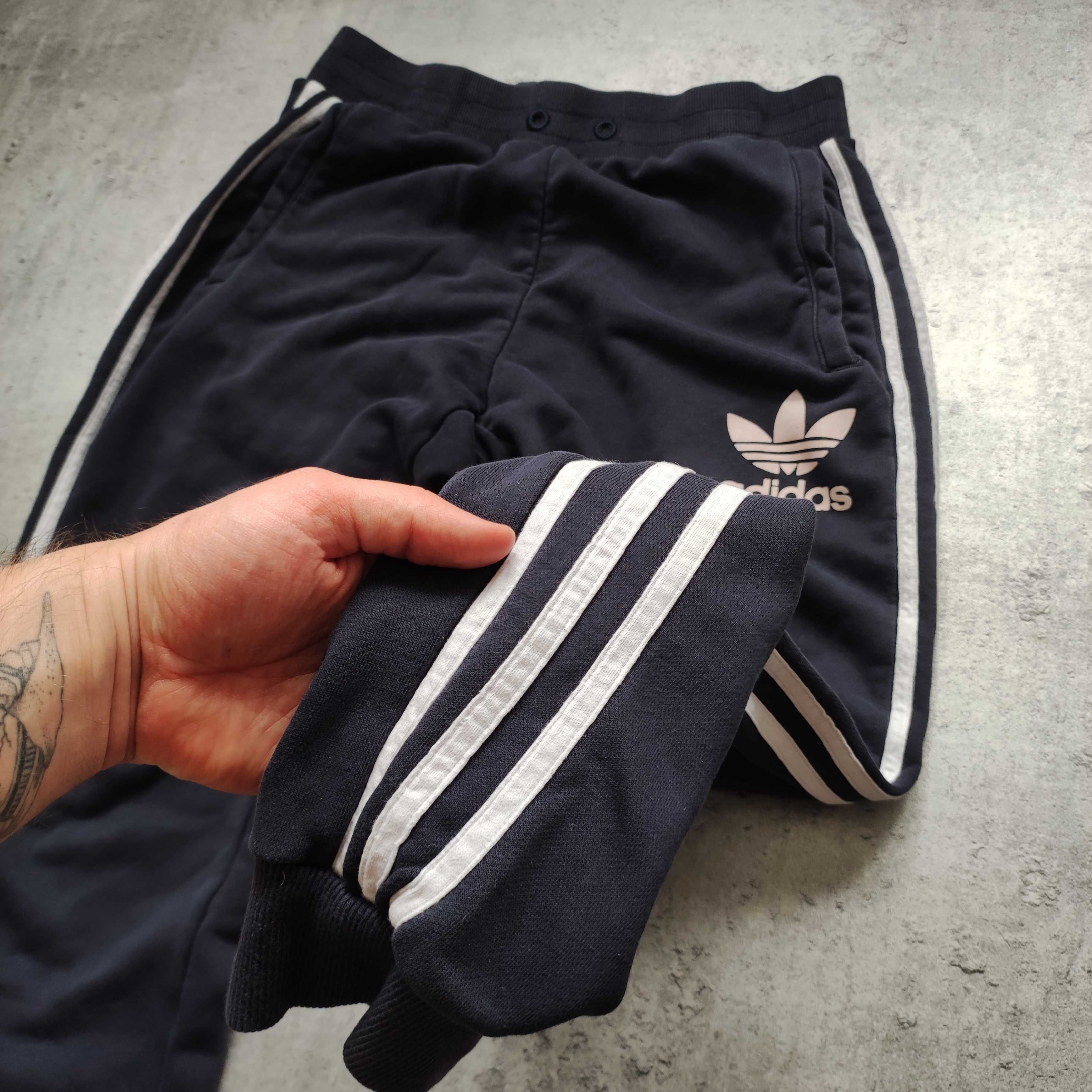 MĘSKIE Dresy Sportowe Granatowe 3 Paski Originals Logo Spodnie Casual