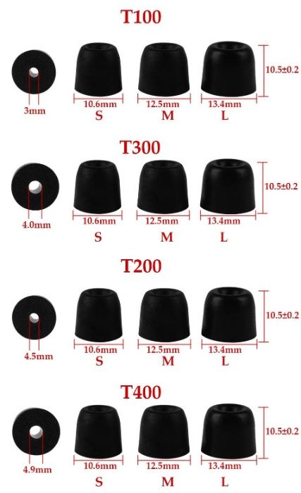 Пенные амбушюры Sennheiser Koss Sony MDR-XB50BS T400 T200 400 100 KZ