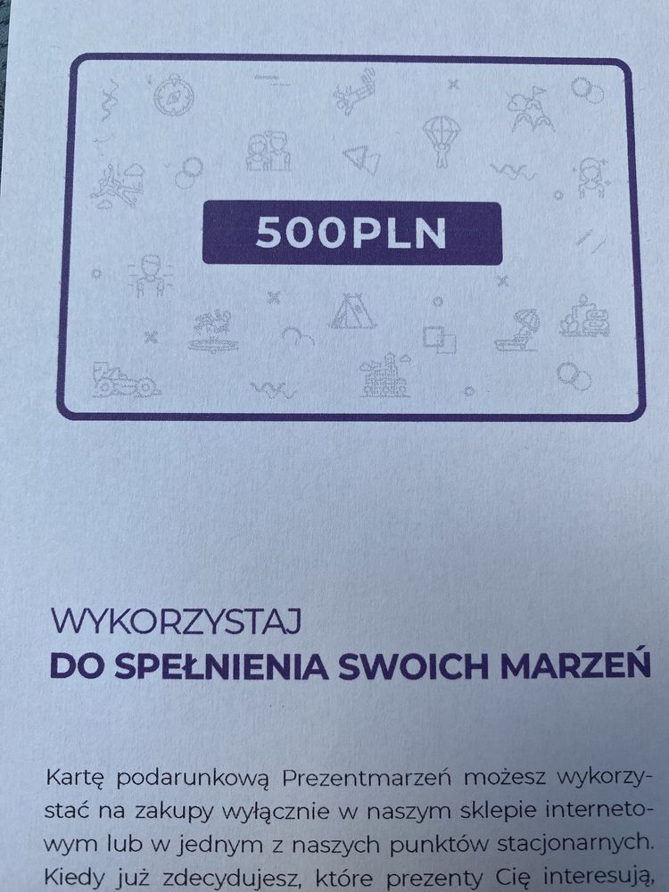 Prezent Marzeń karta podarunkowa 500 zł