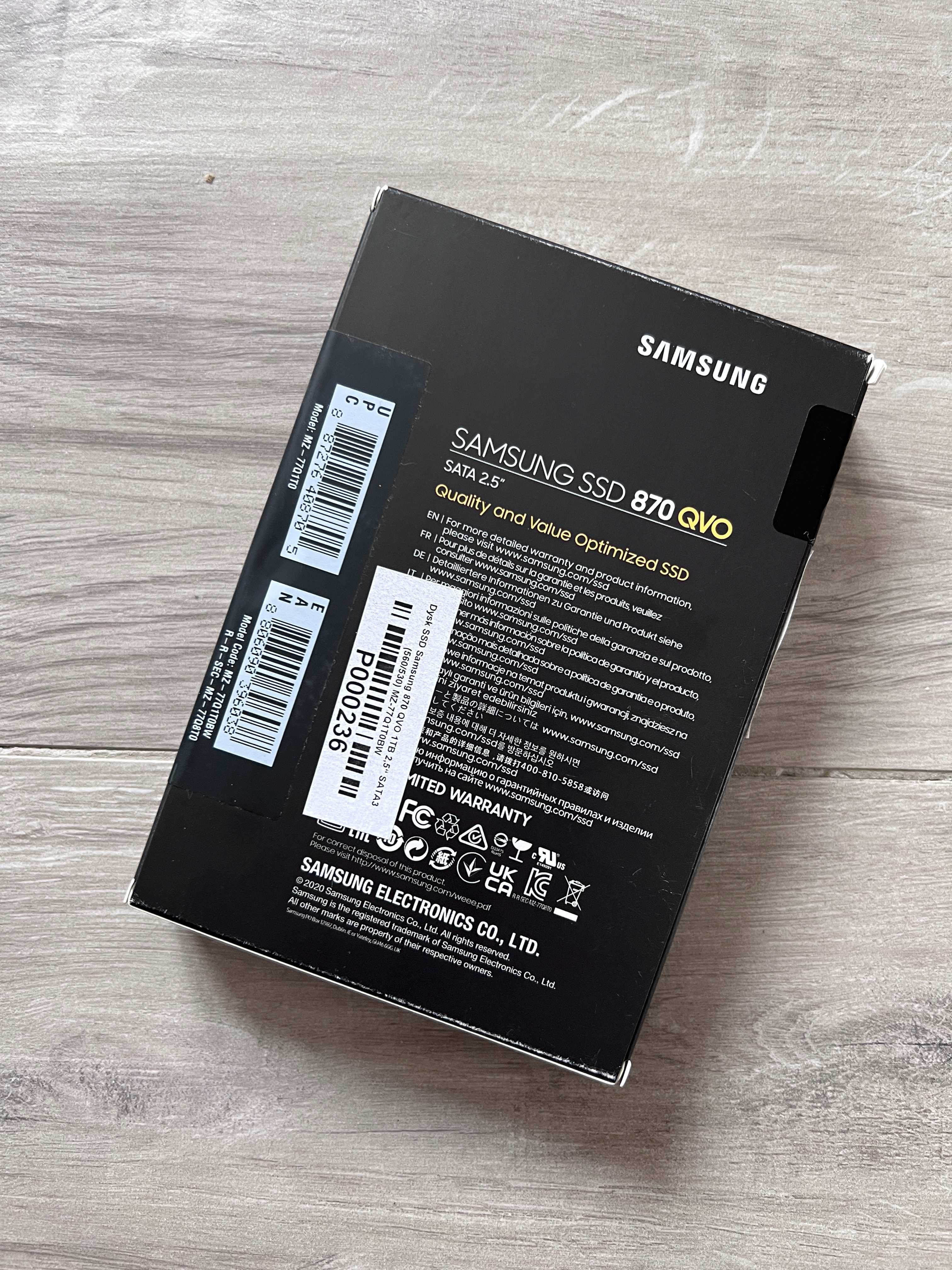 Dysk twardy SSD Samsung 870 QVO 1TB Nowy zaplombowany