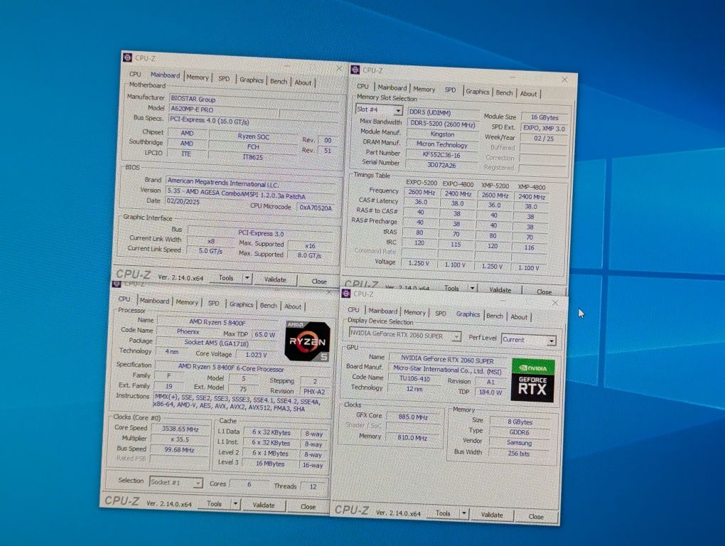 RYZEN 5 8400F | RTX 2060 SUPER | 16GB DDR5 | 512GB Komputer gamingowy