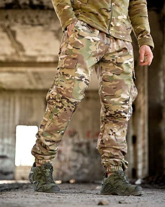 Тактичні штани джоггери Softshell Multicam без передоплат