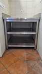 Bancada em inox com duas prateleiras