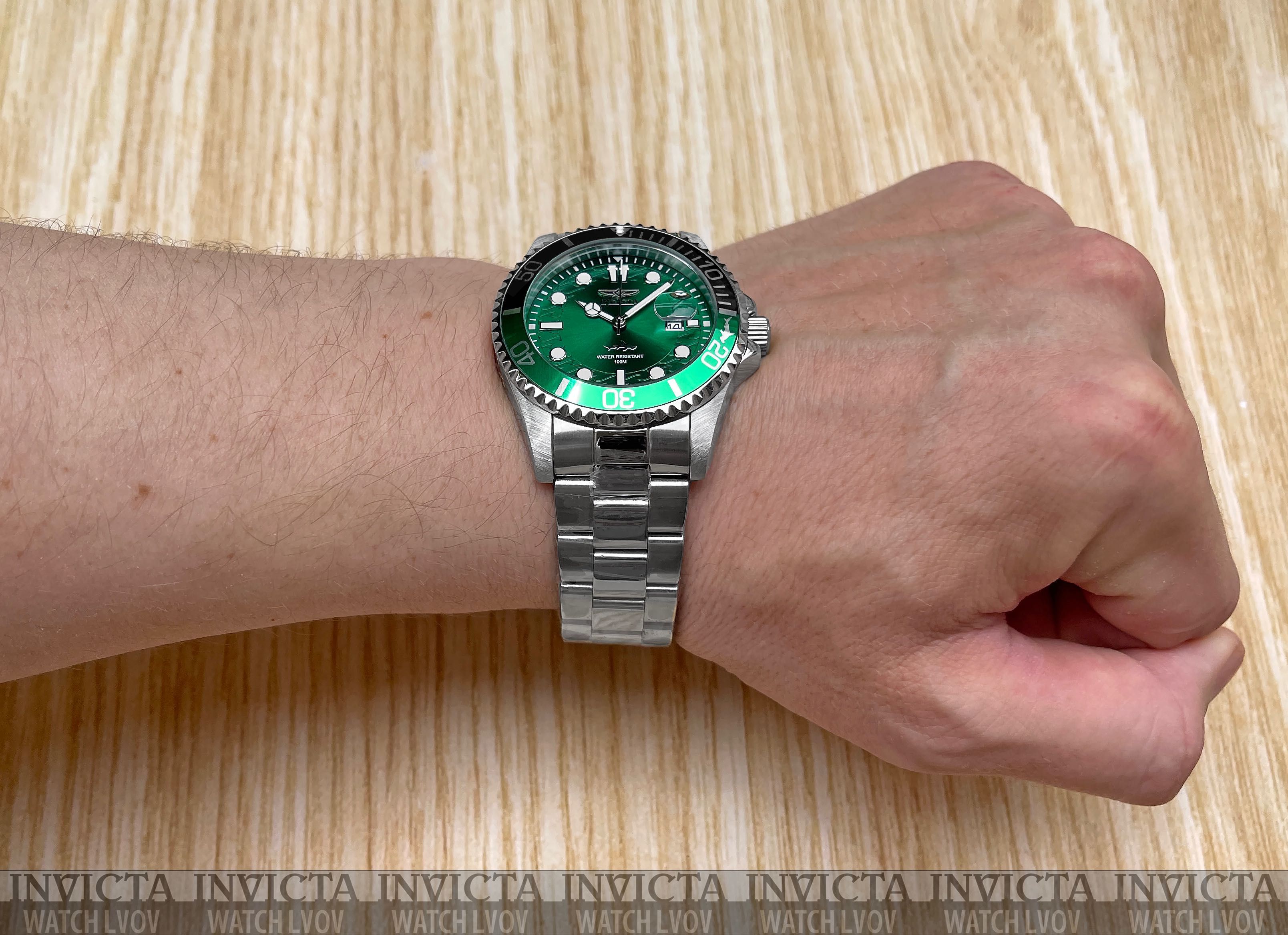 Мужские часы Invicta 30808 Pro Diver 43 mm. Master of the Oceans Green