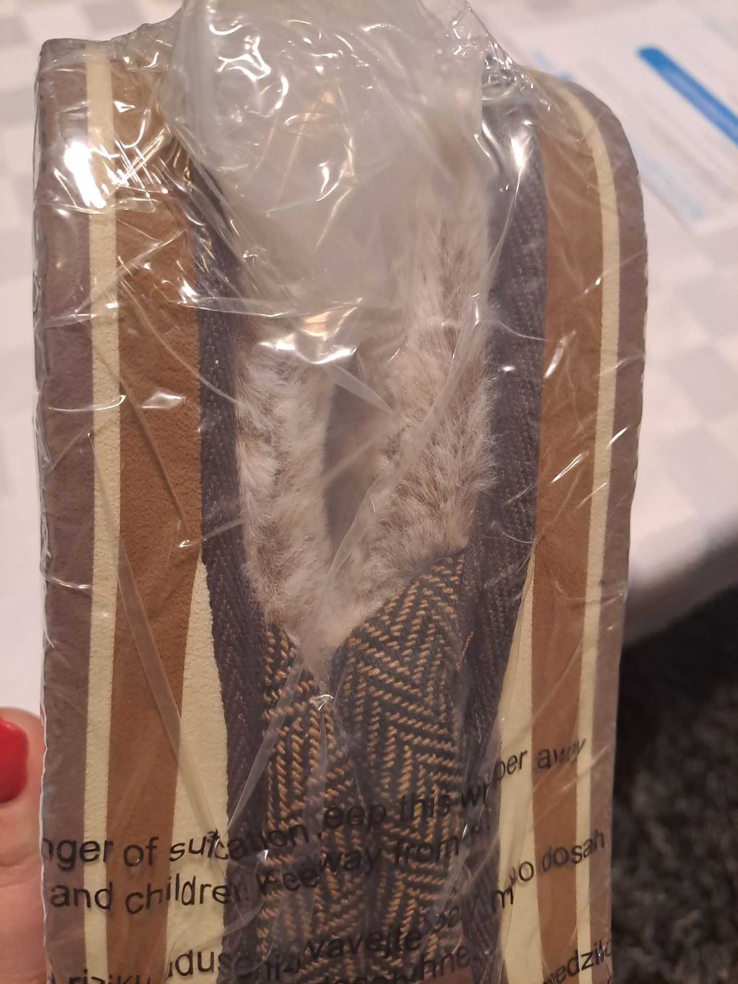 Papcie męskie z futerkiem