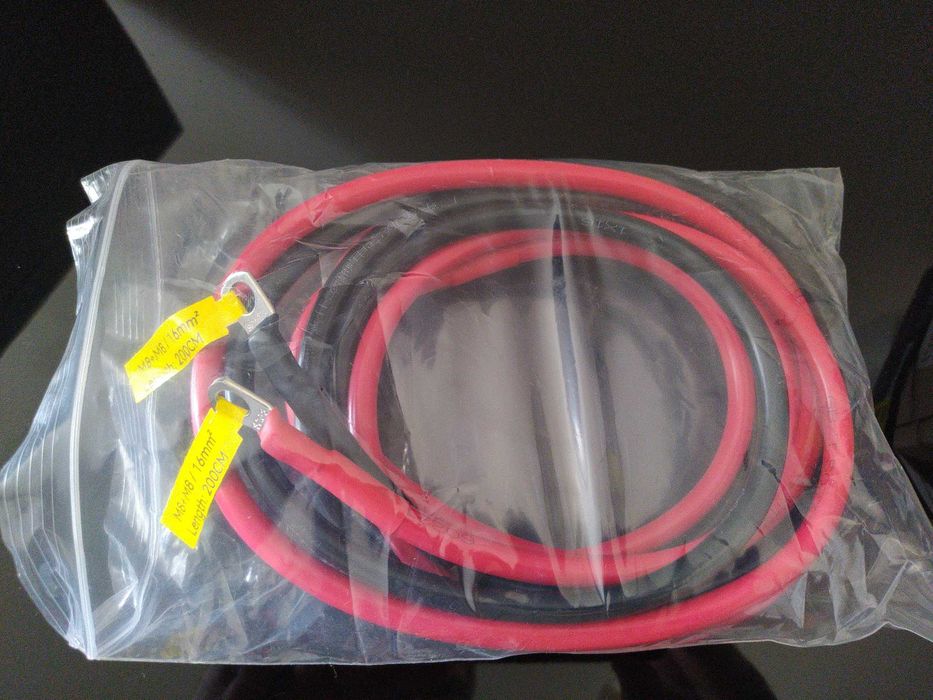 Два кабелі від акумулятора до  інвертора, ДБЖ (16х2000 мм) .