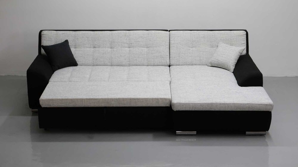 PRA DESIGN NAROŻNIK funkcja spania, rogówka, kanapa tkanina SZARA tkan