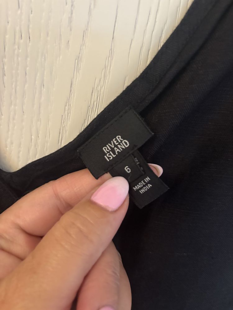 Czerna lniana letnia sukienka w bardzo dobrym stanie super sie prezent