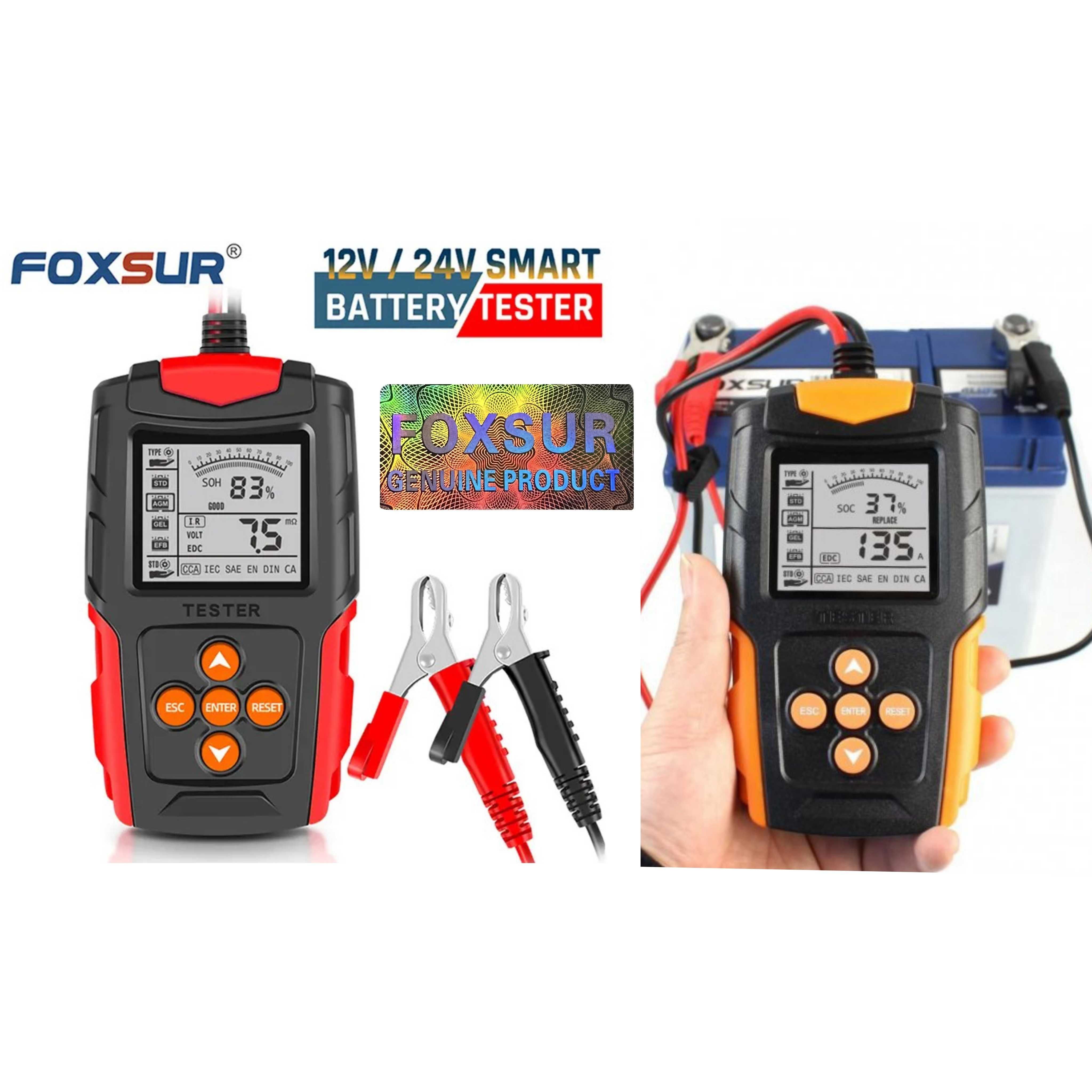 Тестер аккумуляторных батарей FOXSUR FBT200 12V/24V 3-200Ah тестер АКБ