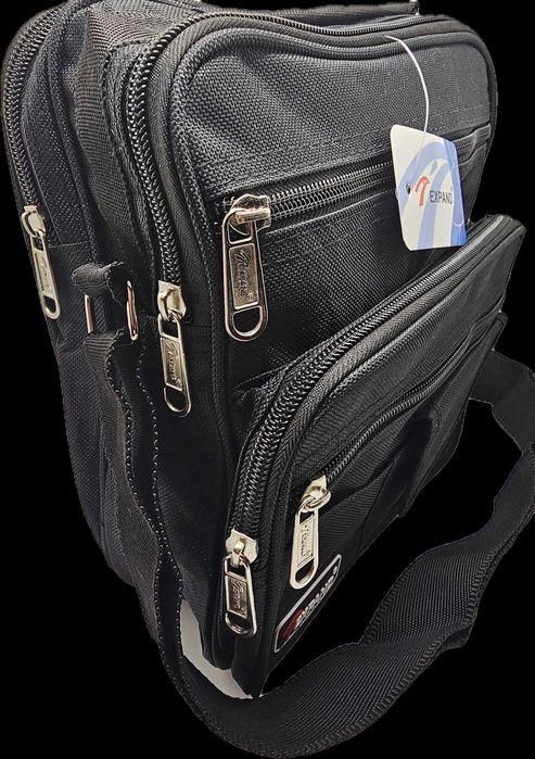 Torba męska na ramię saszetka do pracy, pojemna, listonoszka z paskiem