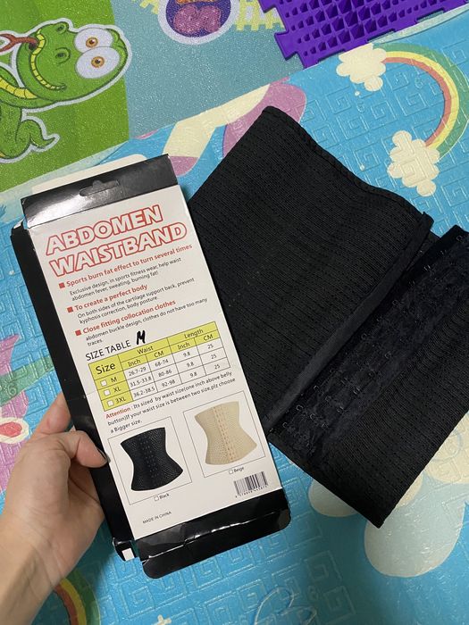 Корсет для похудения размер м, утяжка  Гипоаллергенный Черный