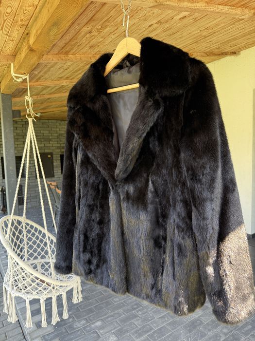 Шуба норкова чорна автоледі Blackglama S-M коротка