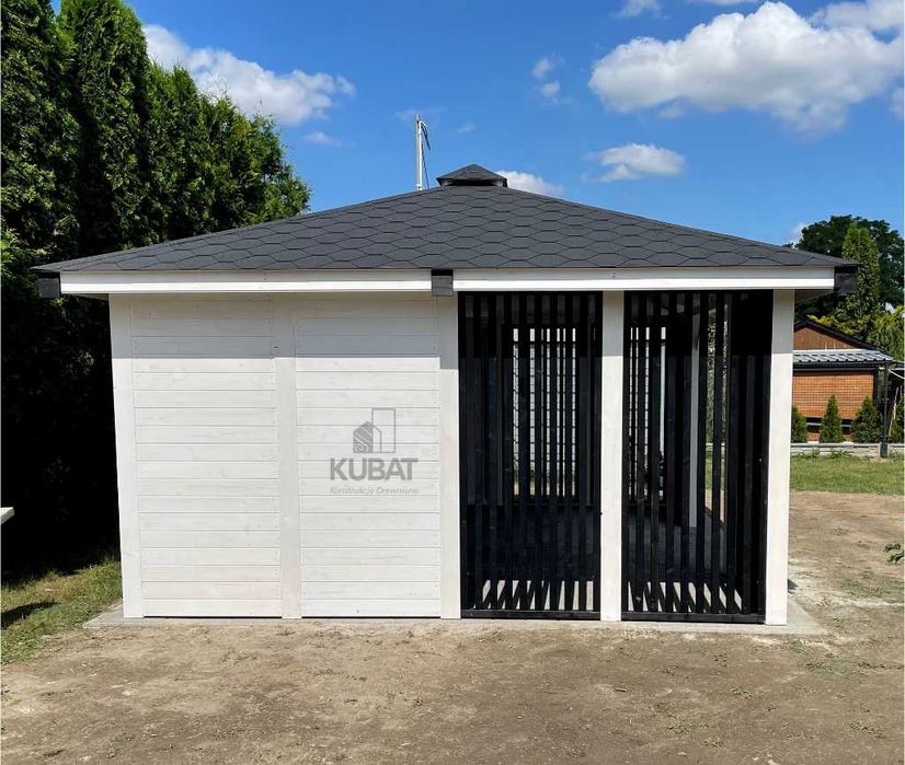 Nowoczesna altana 4x5 | altanka drewniana| altana z lamelami