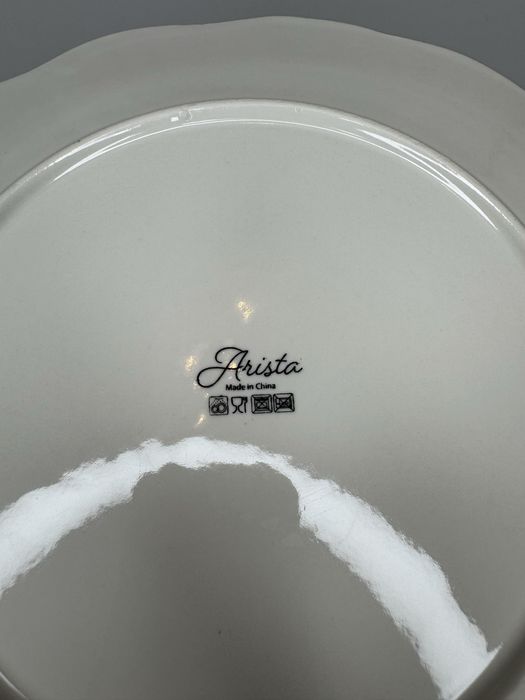 2 szt Talerze Duże Obiadowe Ozdobne Do placka Gold Arista