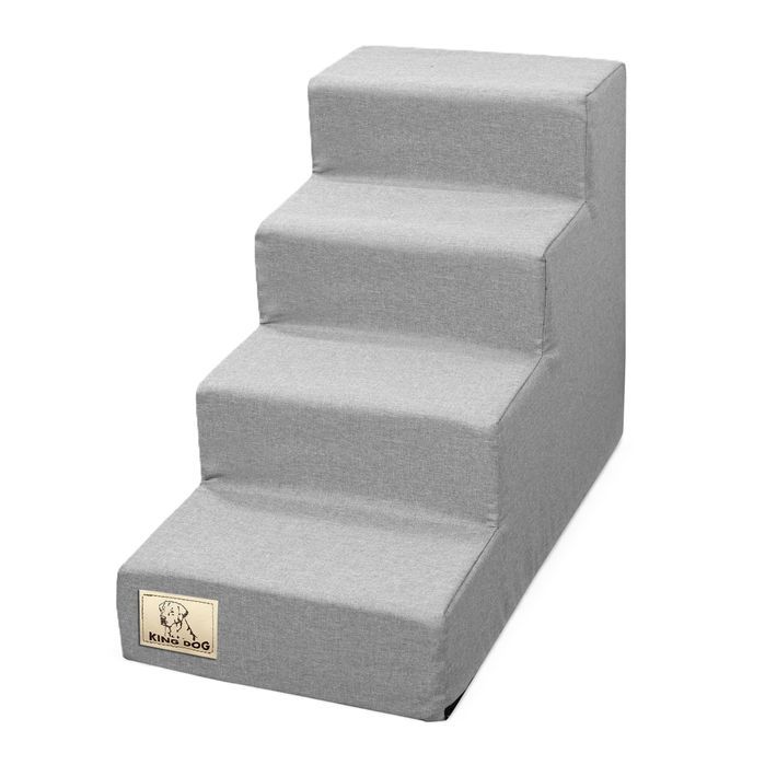 schody 4 stopniowe rozbieralne, antyslip 60x40x30 cm len szary