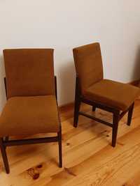 4 krzesła PRL brązowe