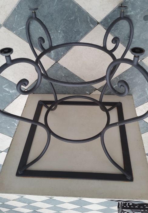 Стіл терасний 85х85 см, Італія, столешня камінь (травертин)