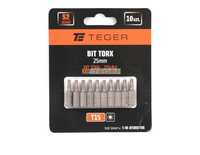 TEGER Bit TORX 25 mm/T15 (Zestaw 10 SZT)